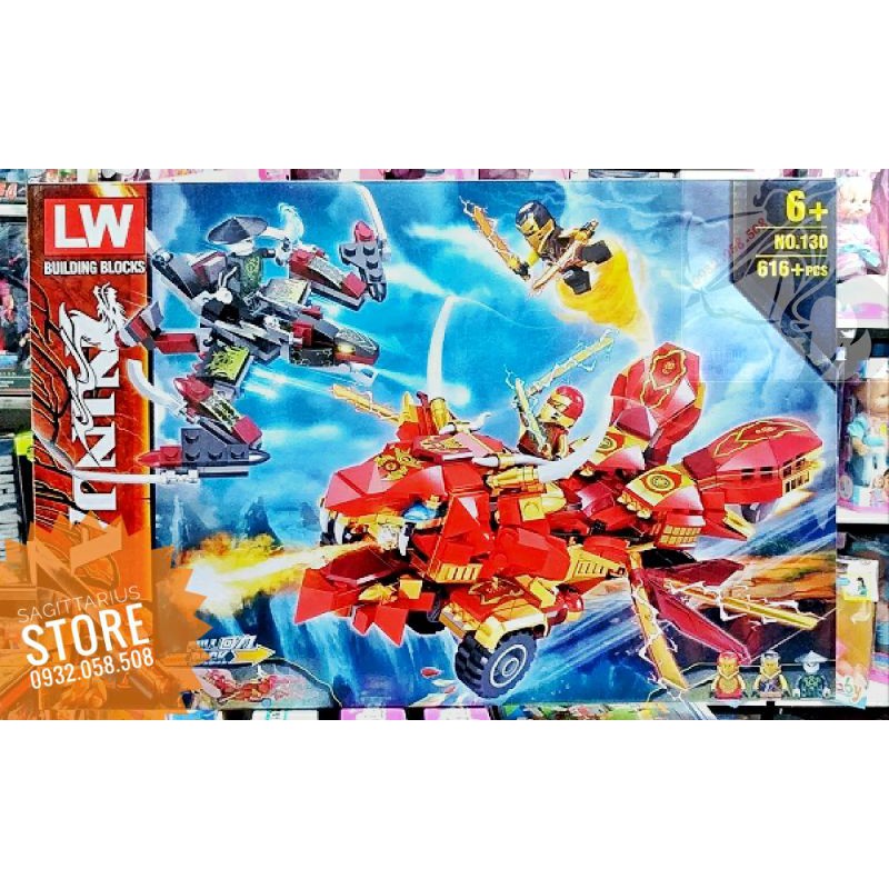 Lego Ninjago LW No.130 Lắp Ráp Chiến Xa Rồng Lửa - Fire Dragon Force ( 616 Mảnh )[ Có Sẵn ]