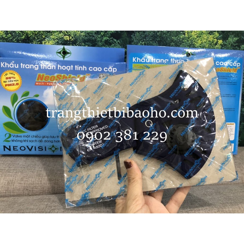Khẩu trang vải cao su co giãn 4 chiều than hoạt tính - Neo Shield