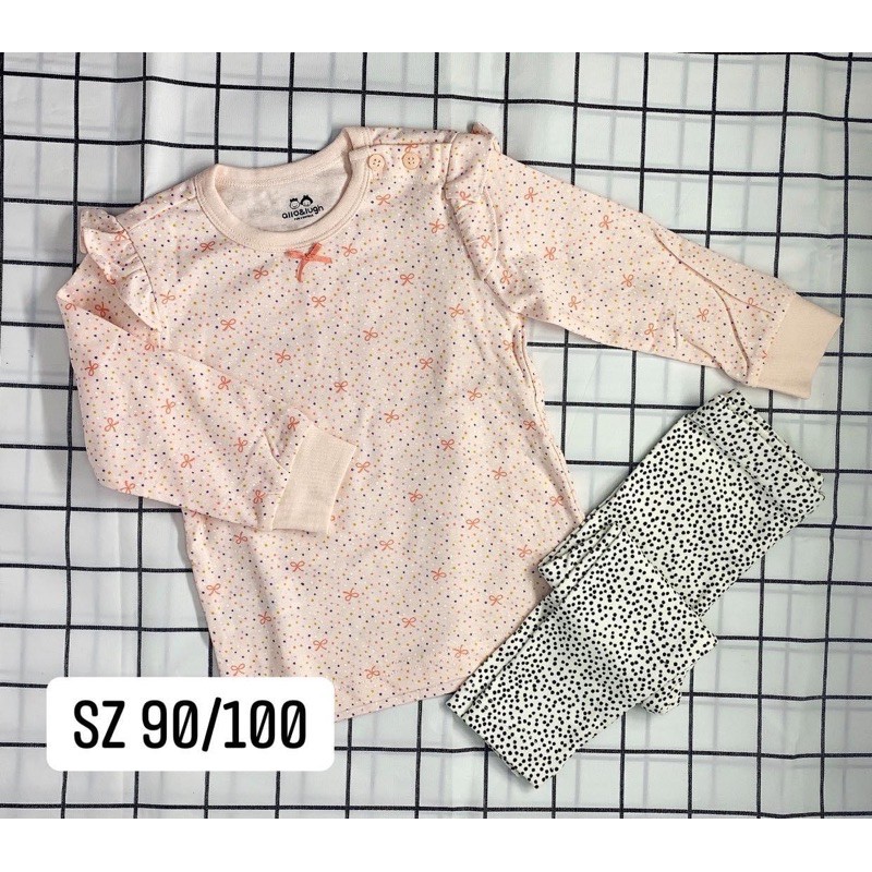 Bộ cotton hồng cho bé