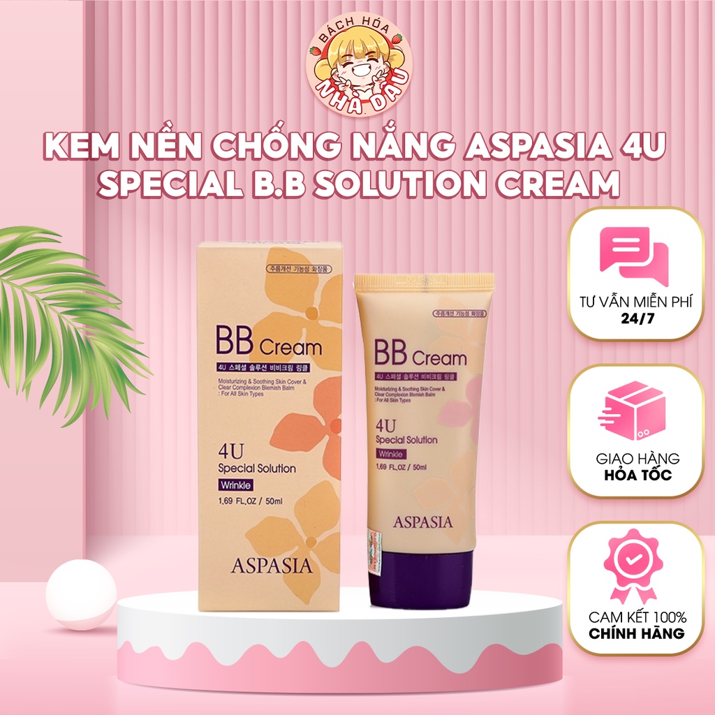 KEM NỀN CHỐNG NẮNG ASPASIA 4U SPECIAL B.B SOLUTION CREAM SPF50 PA+++ - Bách Hóa Nhà Dâu