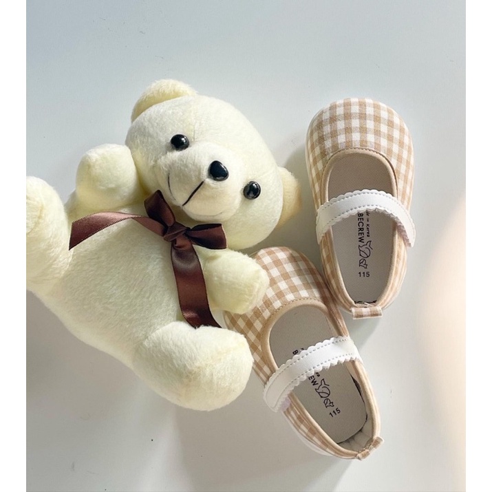 Giày tập đi cho bé kẻ caro size 115