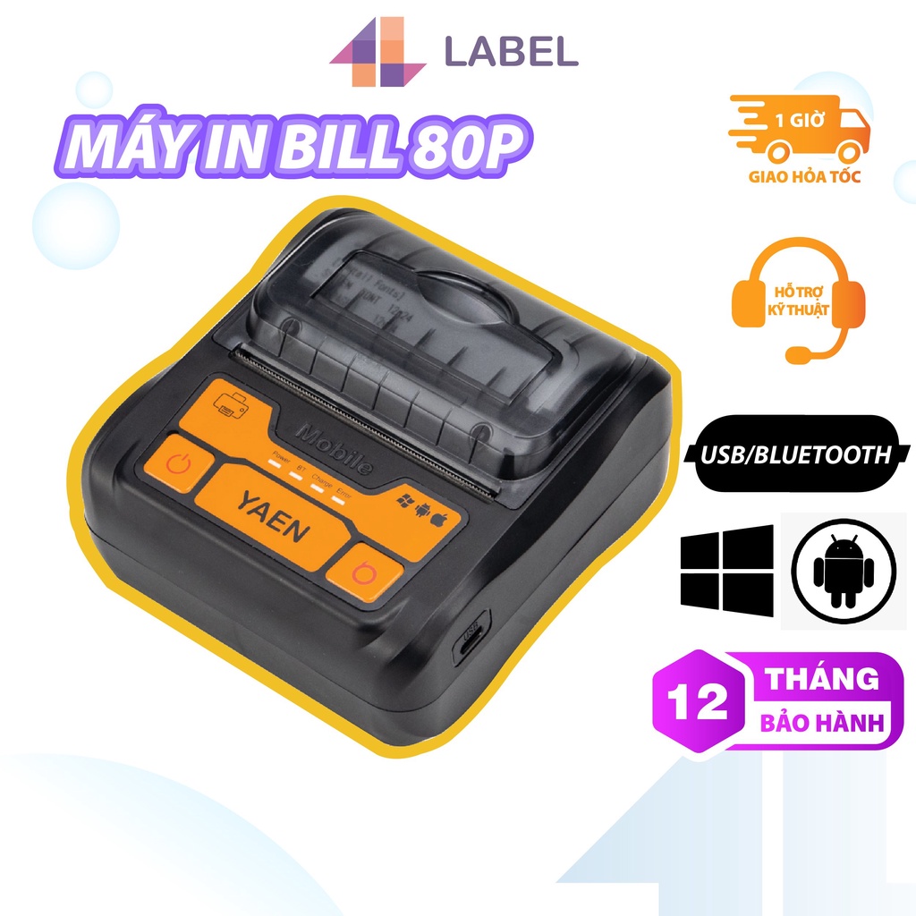 Máy in bill Bluetooth nhiệt 4B80P không dây KiotViet Viettelpay Đại lý Shopee Hóa đơn Phiếu tính tiền Ảnh chụp màn hình