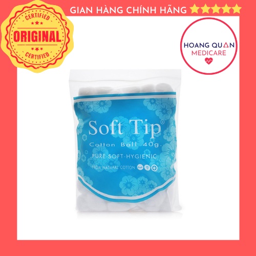 Bông viên SOFTIP - Bông gòn đút tai cho mẹ sau sinh - Nhập khẩu từ Thái Lan túi 80 miếng