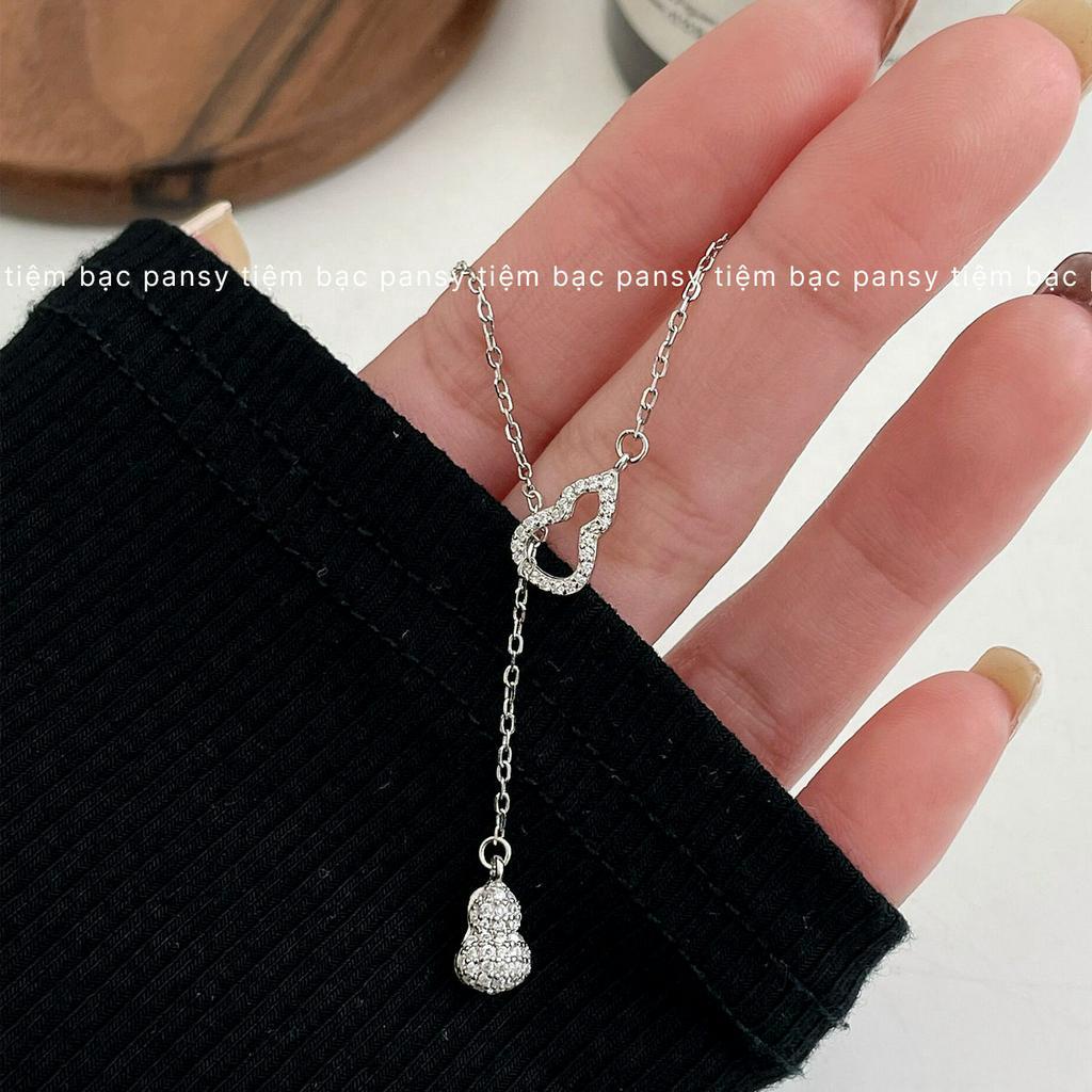 Dây chuyền bạc nữ hồ lô sợi mảnh thanh lịch - Vòng cổ bạc ta dây rút điều chỉnh cá tính PANSY