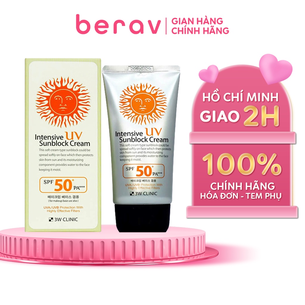 Kem chống nắng 3W Clinic UV Sunblock Cream SPF 50+ PA+++ 70 ml