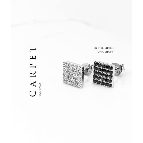 Khuyên tai bạc nam, nữ HeliSilver Carpet KTB090