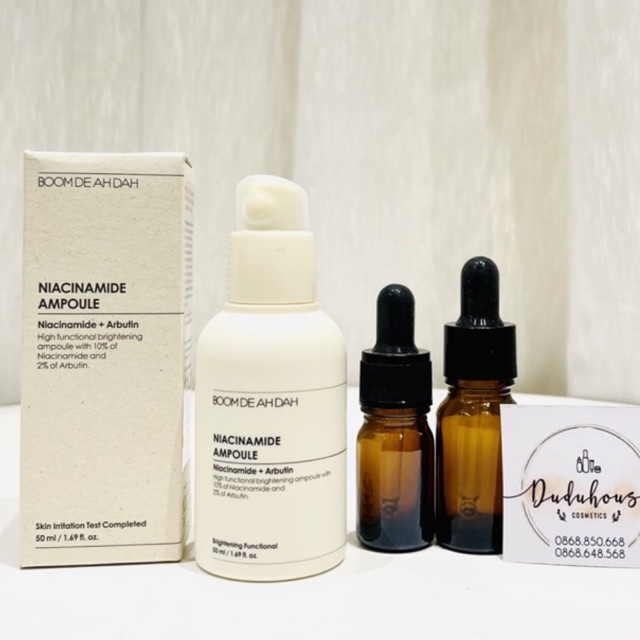 Serum Dưỡng Trắng Căng Bóng Da Boom De Ah Dah Niacinamide 10% + Arbutin 2% Ampoule 50ml