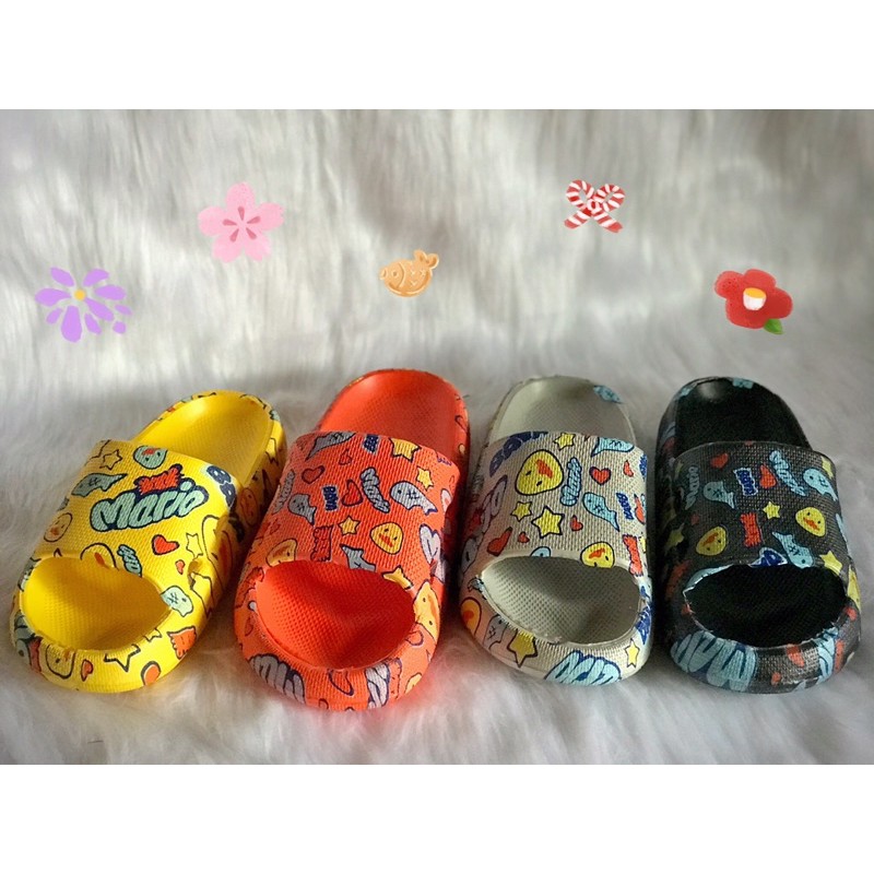 Dép bánh mì in hình vịt/Dép bánh mì nữ đế cao có họa tiết