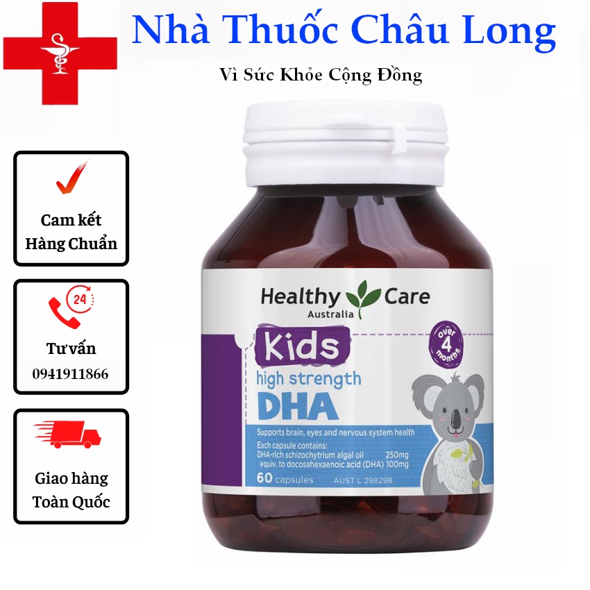 [Tem Chemist] Viên uống DHA Heathy Care 60 viên hàng Nội Địa ÚC