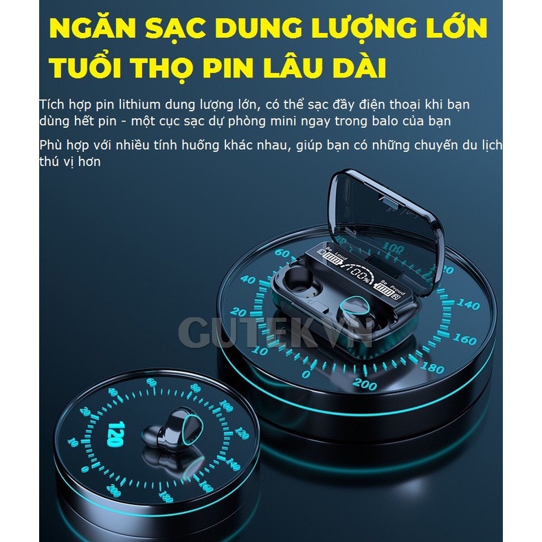 Tai nghe bluetooth không dây M10 TWS v5.1 bass mạnh nút cảm ứng âm thanh HIFI có mic
