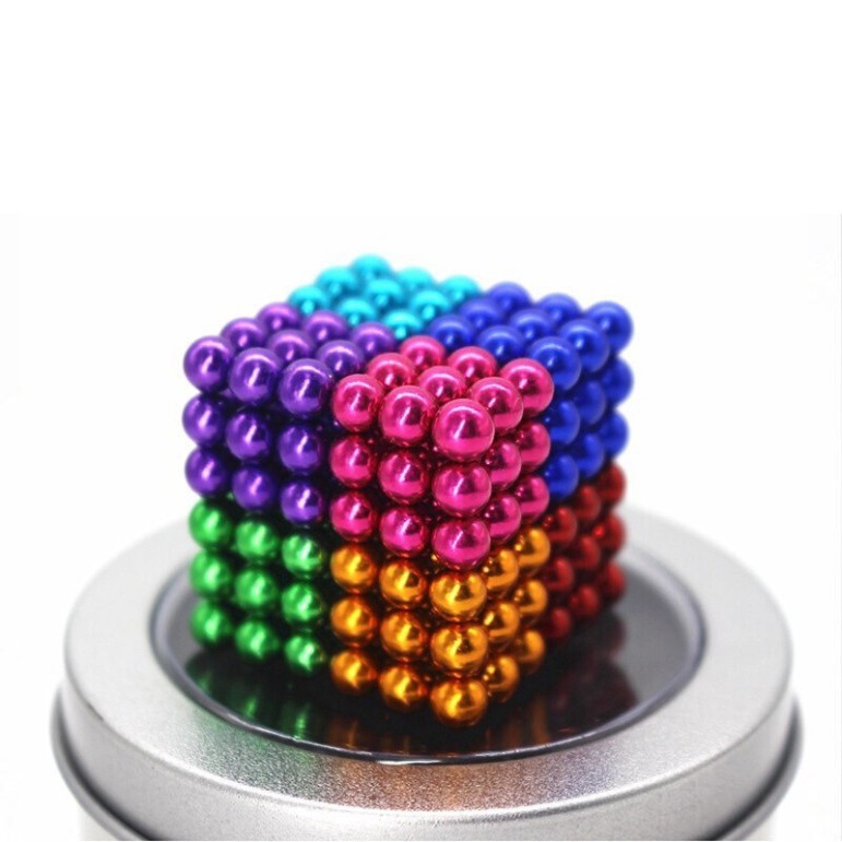 Nam châm bi 8 màu - Bucky ball 5mm (216 viên,6-8 màu), Bi nam châm tròn - bucky ball 5mm 8 màu giúp tăng khả năng tư duy