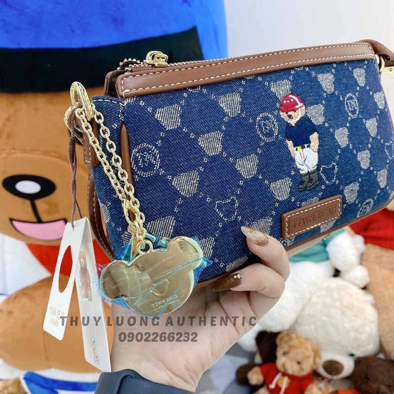 Túi xách TTWN Bear xanh jean