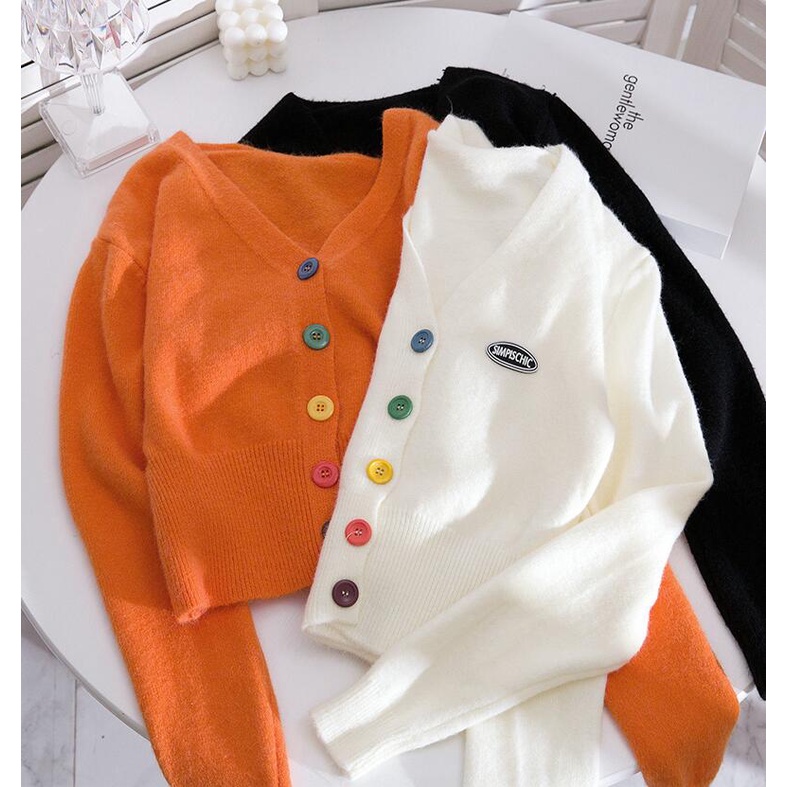 NUZIRO Áo cardigan  dệt kim cổ chữ V thiết kế thời trang dành cho nữ