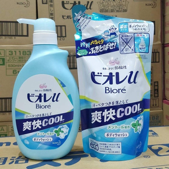 Sữa tắm Biore Kao Nhật Bản 530ml- Kèm túi refill 380ml