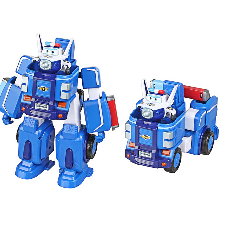 Đồ chơi super wings đội bay siêu đẳng cảnh sát Paul mini và robot cỡ lớn bằng nhựa cao cấp hãng Auldey