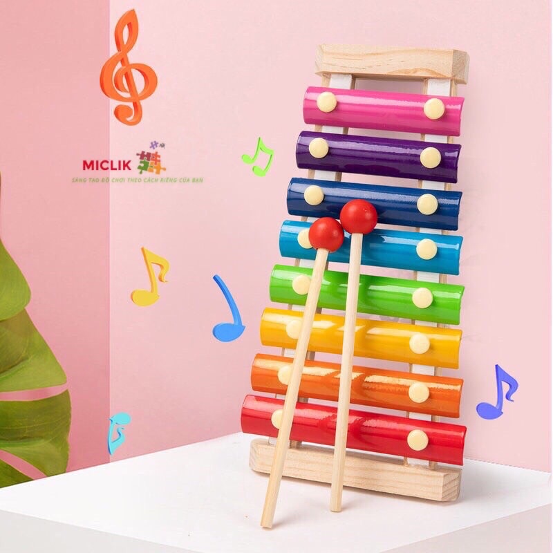 Đồ Chơi Đàn Gỗ Xylophone 8 Thanh Âm Cho Bé - Giúp Bé Cảm Thụ Âm Nhạc