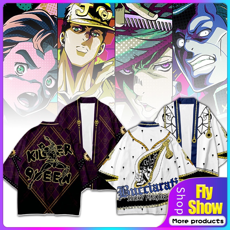 Áo kimono họa tiết nhân vật Jojos Bizarre Adventure Haori Giorno Giovanna Bruno Buciarati độc đáo