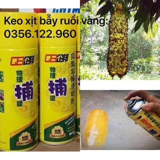 Bình keo xịt bẫy ruồi vàng, côn trùng ( chai lớn 450g) .