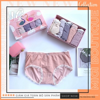 Quần chíp hộp thiên nga co dãn, quần chip nữ cotton kháng khuẩn, quần lót nữ hồng hạc co dãn mềm mịn