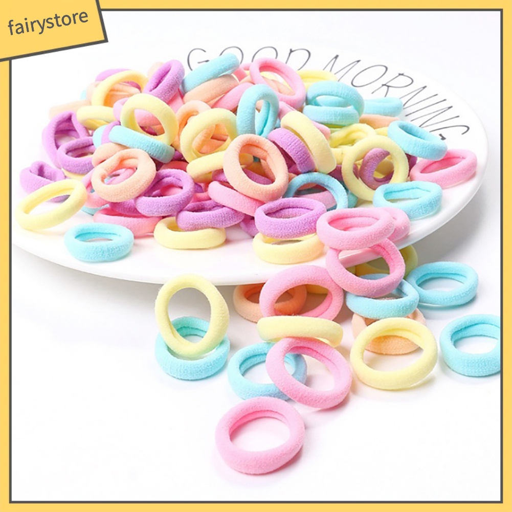 Set 100 Dây Cột Tóc Nhiều Màu Cho Bé Gái