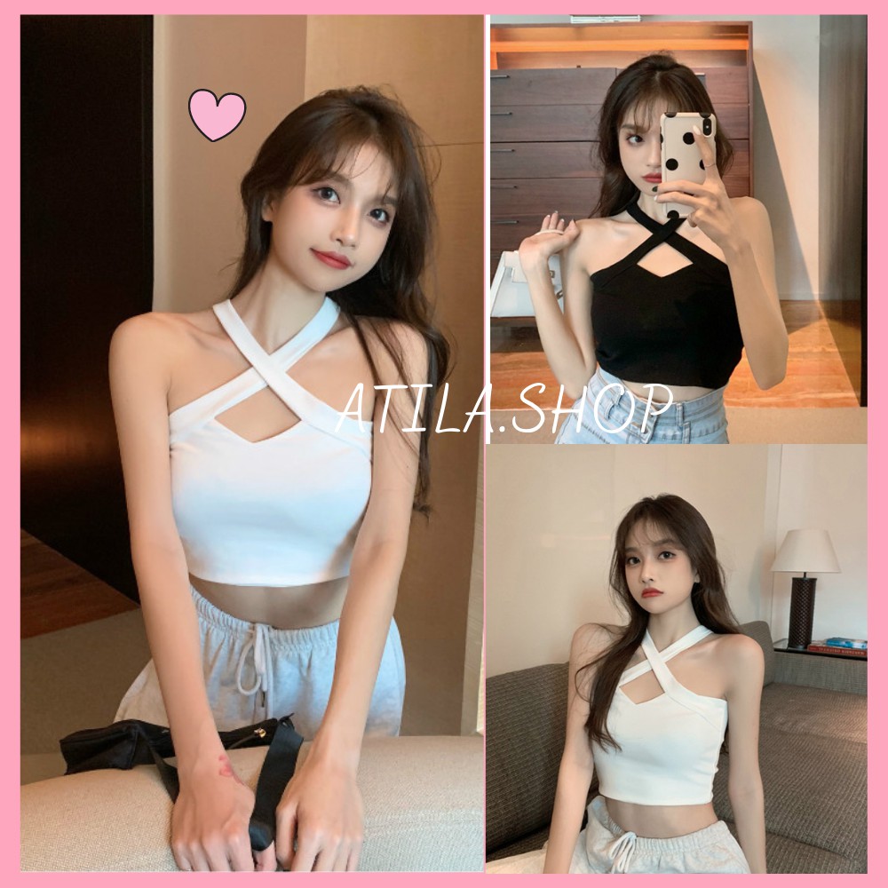 Áo croptop hai dây đan chéo hở lưng gợi cảm thời trang hè siêu hót ATILA.SHOP