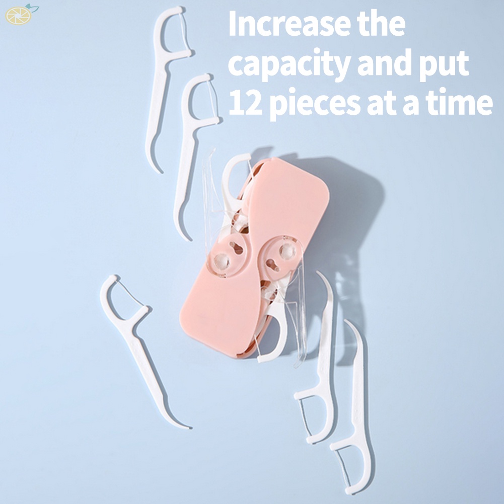 Hộp Đựng Tăm Xỉa Răng Kèm 12 Que Chỉ Làm Sạch Tự Động