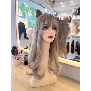 Tóc Bộ Xoăn Lơi Lơ Màu Khói ( TẶNG KÈM LƯỚI)