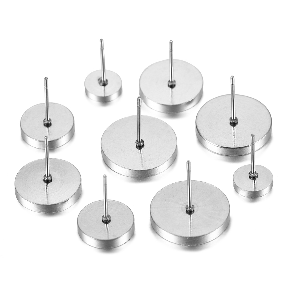 10 Đế khuyên tai rỗng ST.KUNKKA bằng thép không gỉ dày dặn 6mm-14mm làm trang sức