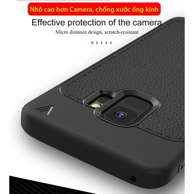 Ốp lưng Galaxy S9 Lenuo Leshen Serie vân da sang trọng, tặng dán lưng Carbon