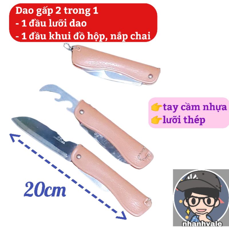Dao gấp 2 trong 1 tay cầm nhựa