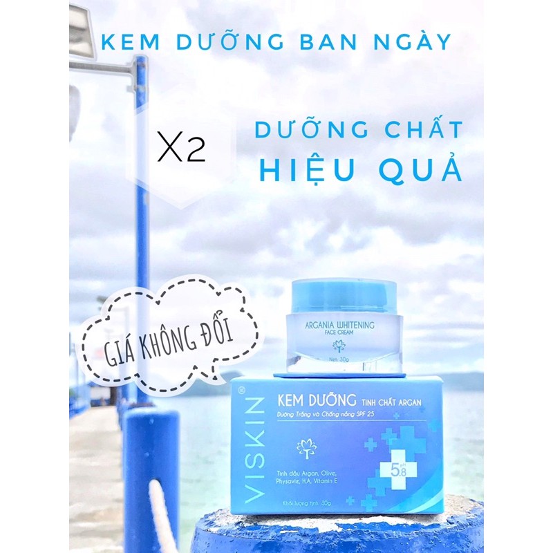 VISKIN ARGANIA WHITENING FACE CREAM - KEM DƯỠNG TRẮNG TINH CHẤT ARGAN - pH 5.8