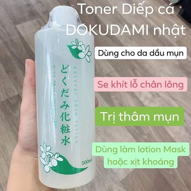 [Chuẩn Auth] Nước hoa hồng Diếp Cá Nhật Bản Dokudami Natural Skin Lotion 500ml (hàng Nhật, có sẵn)