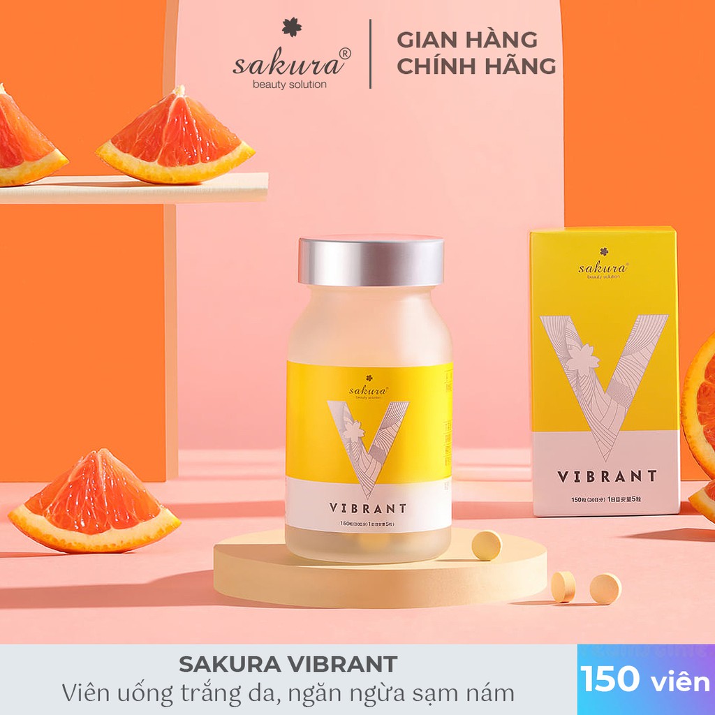 Viên uống trắng da, hạn chế sạm nám, đốm nâu Sakura Vibrant 150 viên