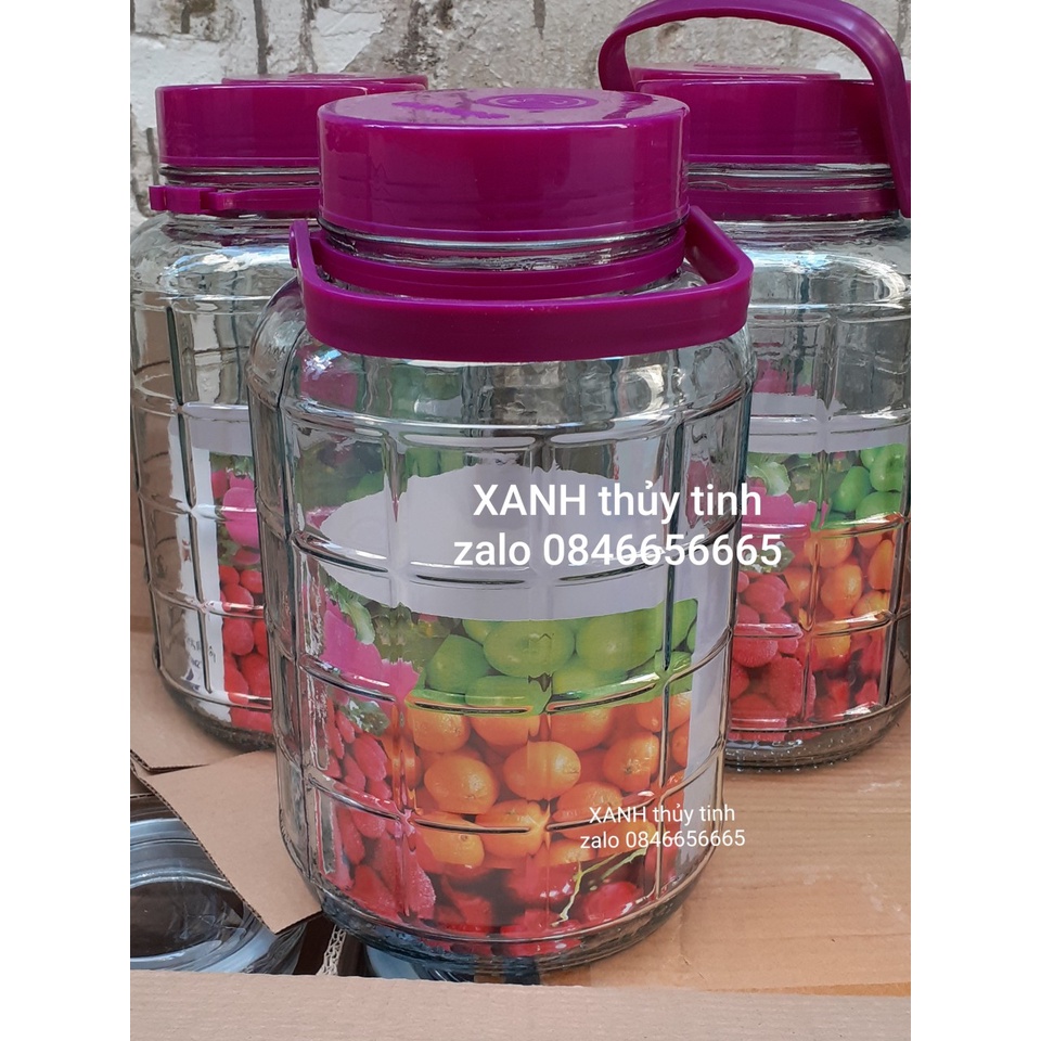 Bình thủy tinh quai xách 10 lít không vòi