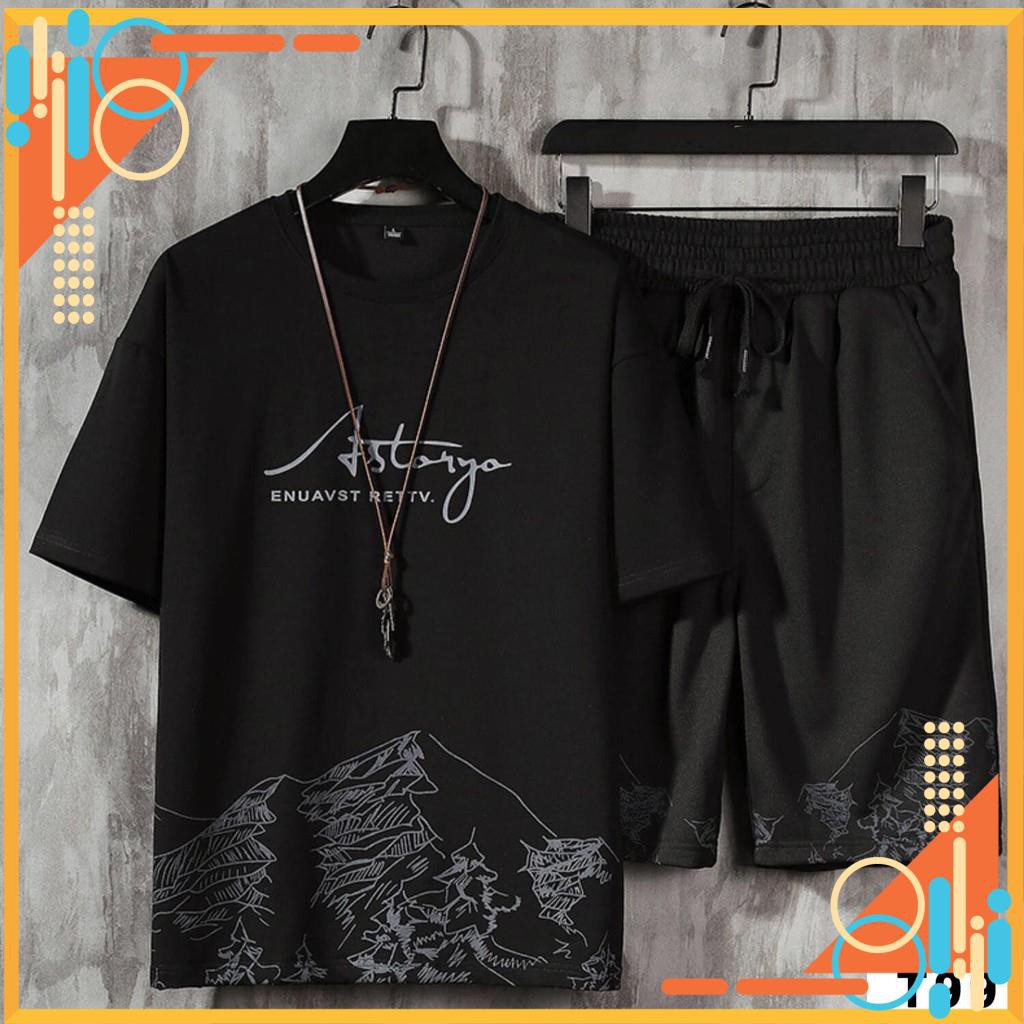 Quần áo hè nam bộ thể thao nam mùa hè cộc tay vải thun cotton đẹp cao cấp bộ mặc nhà TIGER áo ngắn tay lửng cao cấp