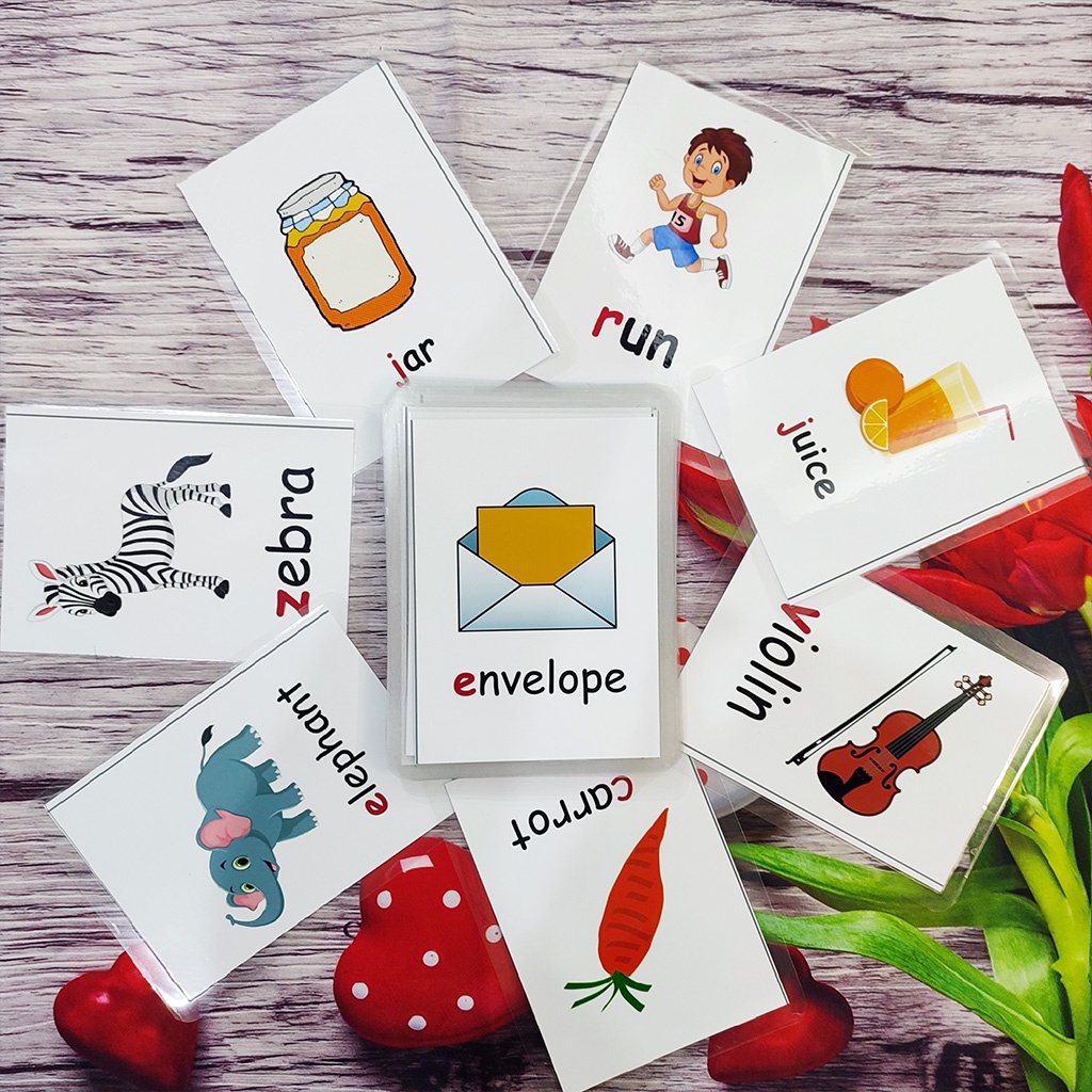 156 thẻ từ vựng chữ cái phonic tiếng Anh