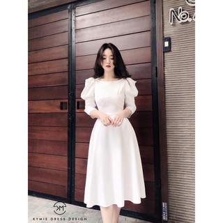Đầm Nữ Thiết Kế Dành Cho Dự Tiệc Dạ Hội Tay Lỡ Nhún Phồng