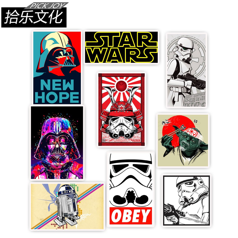 Set 50 Miếng Dán Trang Trí Chống Thấm Nước Chủ Đề Phim Star War