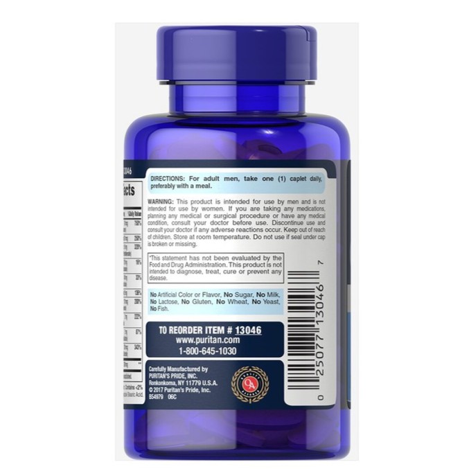 Tăng cường sức khỏe cho nam giới Vitamin và khoáng chất Puritan's Pride One Daily Men's Multivitamin 100 viên