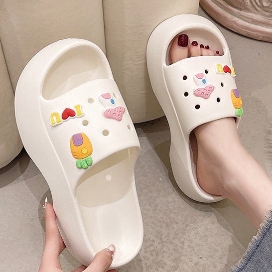 Dép EVA đế cao 5,5 cm siêu nhẹ tặng gắn sticks Siêu nhẹ không thấm nước hàng chuẩn cao cấp