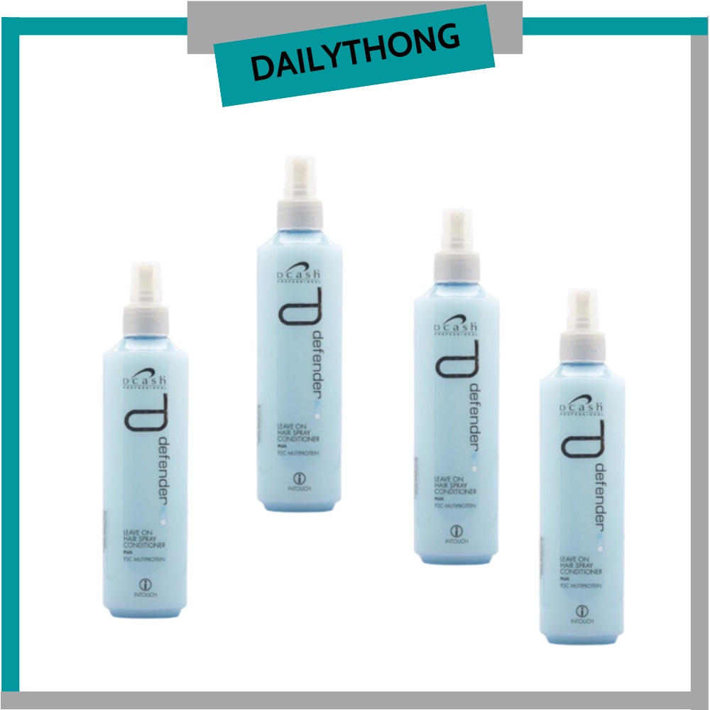 Chai xịt dưỡng giữ ẩm tóc DCASH Defender Leave On Hair Spray Conditioner 220ml (Xanh Dương Nhạt)