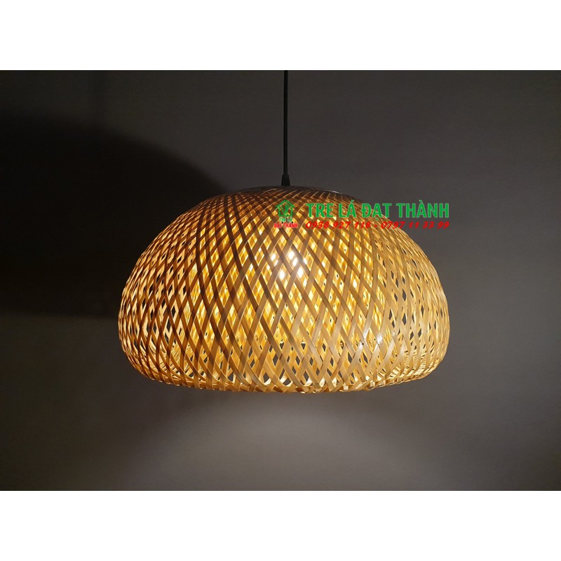 Đèn tre nón 2 lớp, đèn tre trang trí, đèn mây tre trang trí khách sạn nhà hàng