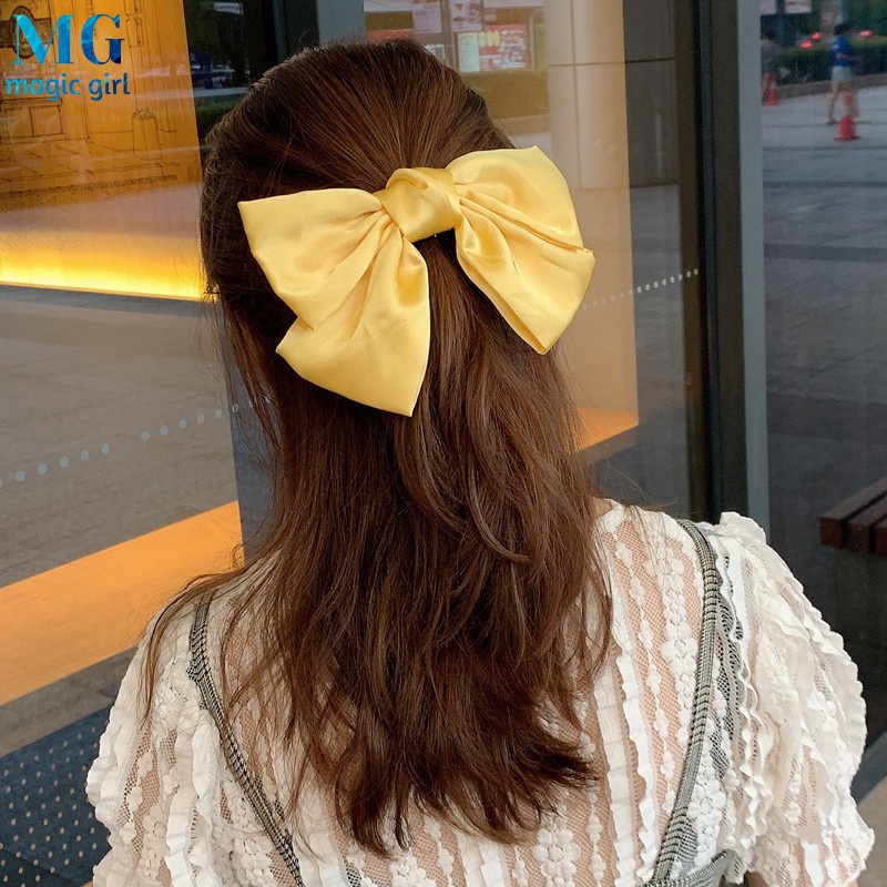 Kẹp Tóc Nơ Vải Satin Phong Cách Hàn Quốc