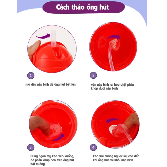 ỐNG HÚT THAY THẾ BÌNH NƯỚC B.Box 360 ĐỘ + BỘ DỤNG CỤ VỆ SINH Disney - Herbaby