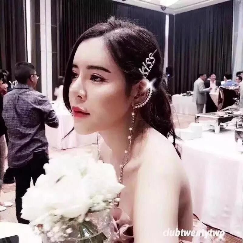 Kẹp tóc hình chữ cái đính đá thời trang phong cách Hàn Quốc cho nữ