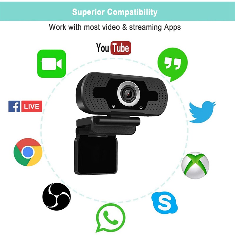 Webcam 1080p 30fps 2m Pixels Full Hd Tích Hợp Micro Cho Skype Youtube Pc Laptop | BigBuy360 - bigbuy360.vn