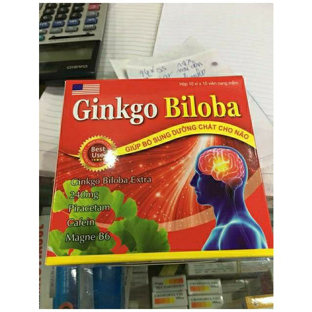 Ginkgo Biloba 240mg Bổ Sung Dưỡng Chất Cho Não Hộp 100 viên.