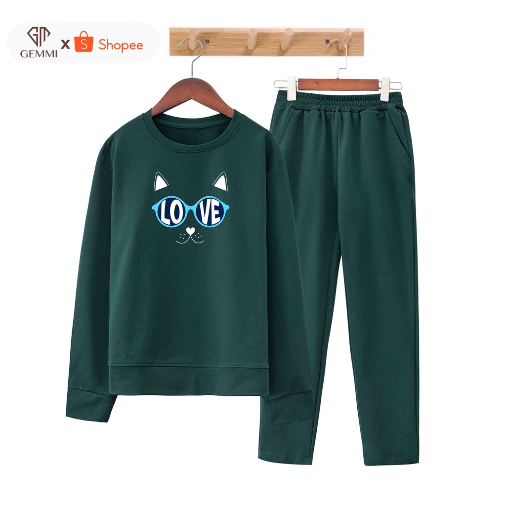 Bộ đồ nữ mặc nhà thiết kế cao cấp in hình Gemmi Fashion DB02