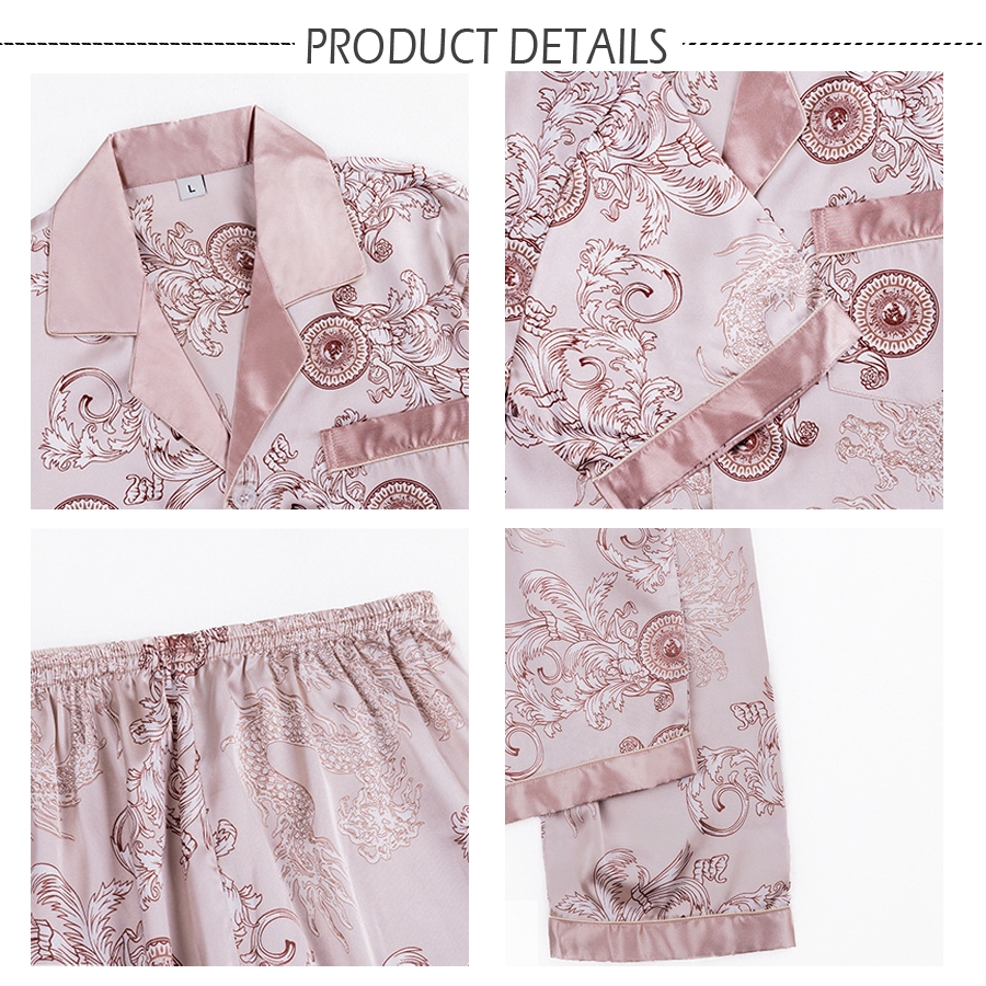 Bộ pijama lụa tay ngắn UNLIMON thoải mái cho nam | BigBuy360 - bigbuy360.vn