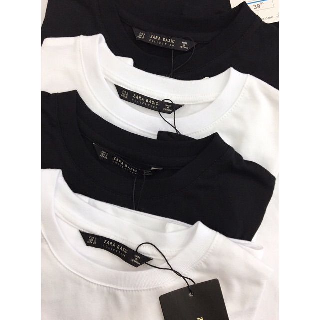 ÁO PHÔNG Zara trơn (Đen, trắng) - Chất vải cotton cực kỳ thoáng mát